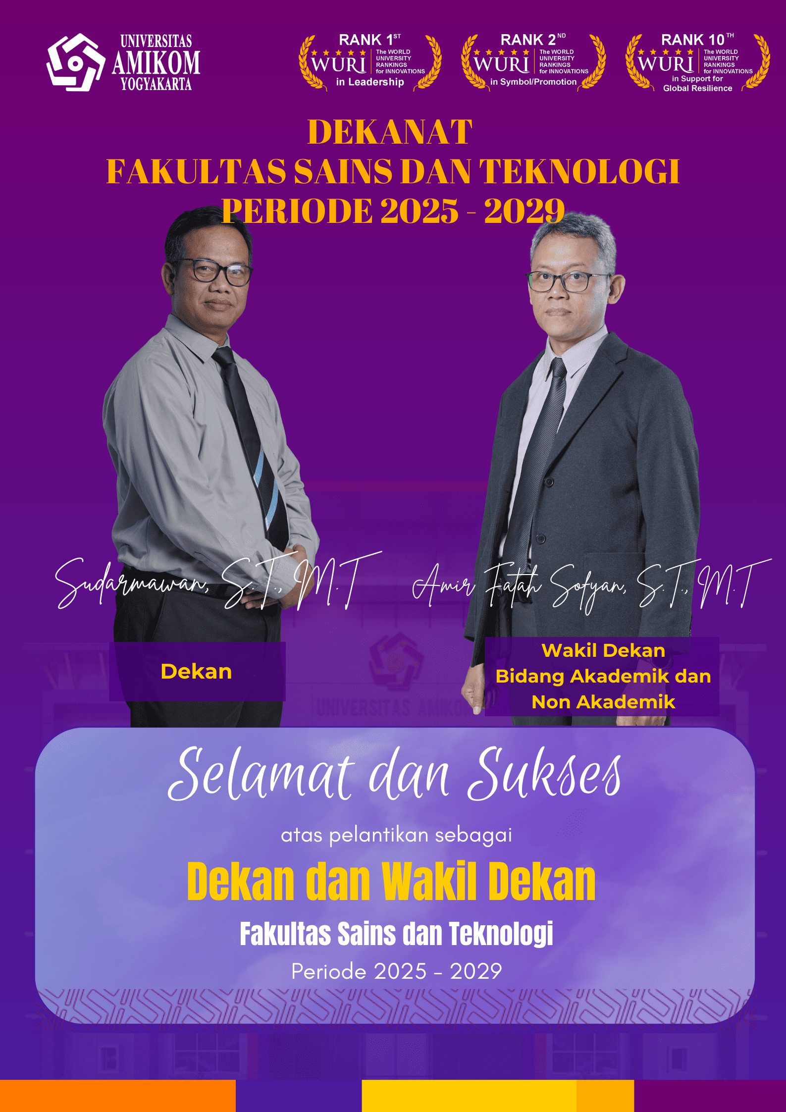 Dekanat Fakultas Sains dan Teknologi Periode 2025 - 2029