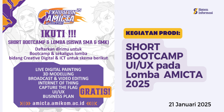 Prodi Sistem Informasi : Short Bootcamp Lomba UI/UX di Ajang AMICTA 2025