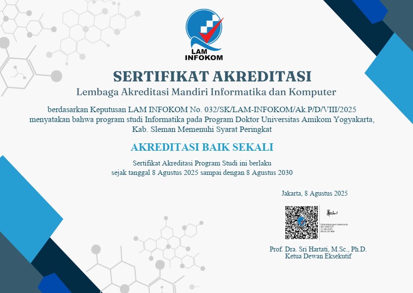 Program Studi S-3 Informatika Universitas AMIKOM Yogyakarta berhasil meraih akreditasi 