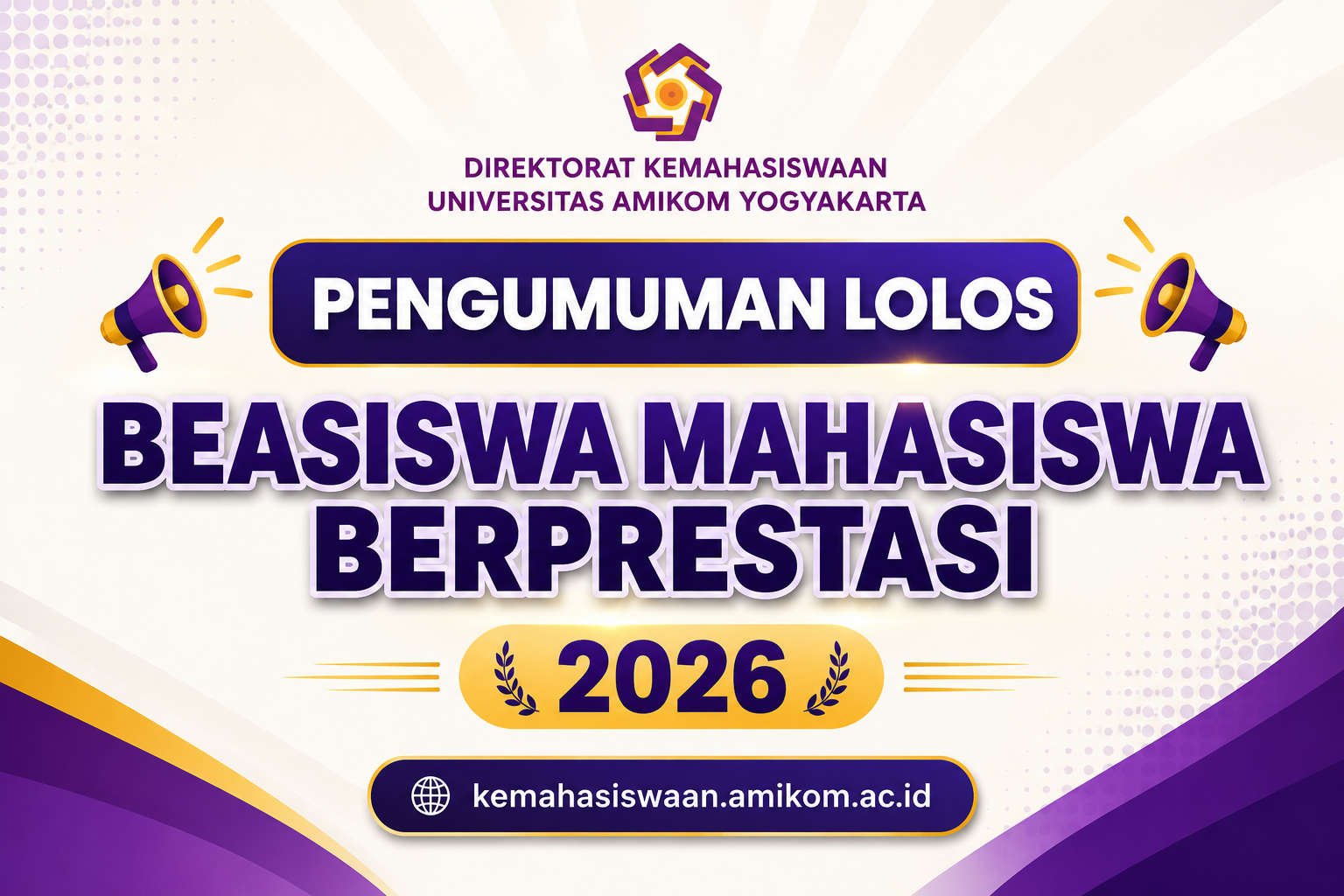 Pengumuman Lolos Beasiswa Mahasiswa Berprestasi 2026