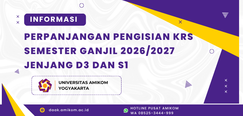 INFORMASI PERPANJANGAN PENGISIAN KRS SEMESTER GANJIL 2026/2027 JENJANG D3 DAN S1